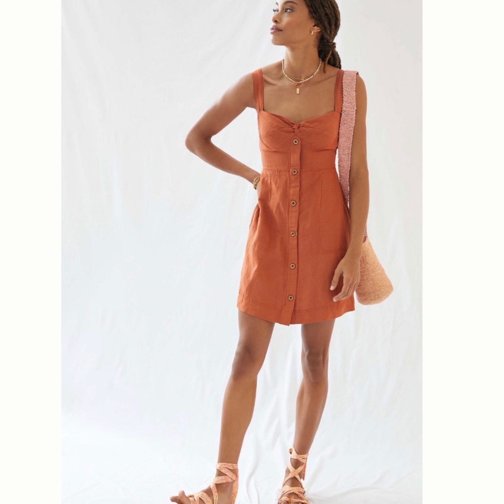 Maeve Anthropologie Twist Front Mini Dress